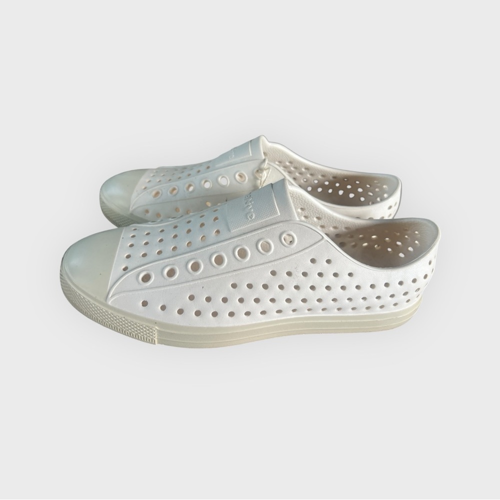 Native Sneakers White Slip-On Rubber Sole lightweight waterproof easy clean